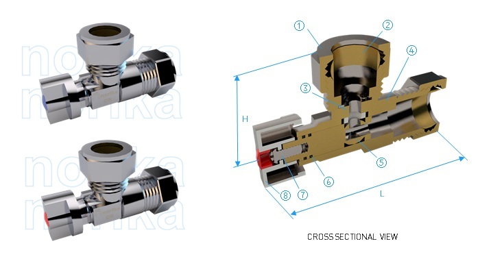 Mini Ball Valve - Chrome Plated Brass CR Angle Ball Valve